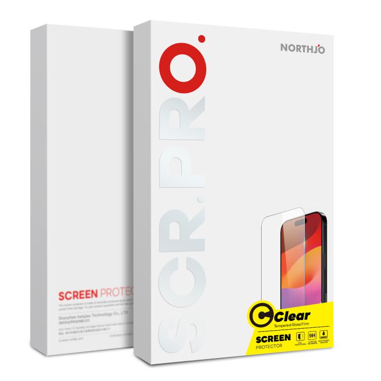 2pcs NORTHJO A++ 0.3mm 2.5D Screen Tempered Glass Film, For iPhone 18 Pro / 17 Pro, For iPhone 18 Pro Max / 17 Pro Max, For iPhone 17, For iPhone Air