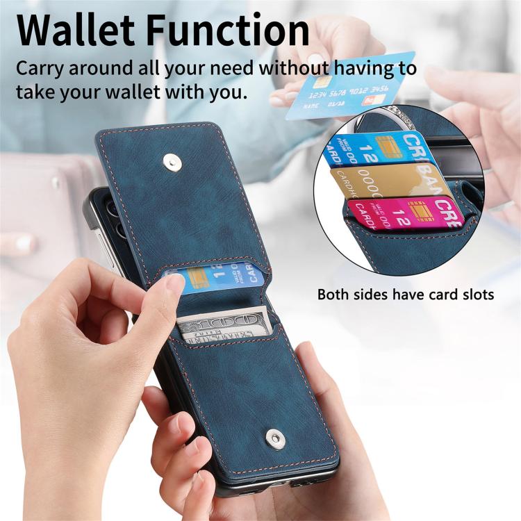 Retro Leather Ring Vertical Flip Wallet Phone Case, For Galaxy Z Flip8 5G, For Galaxy Z Flip7 5G, For Galaxy Z Flip6 5G, For Galaxy Z Flip5 5G