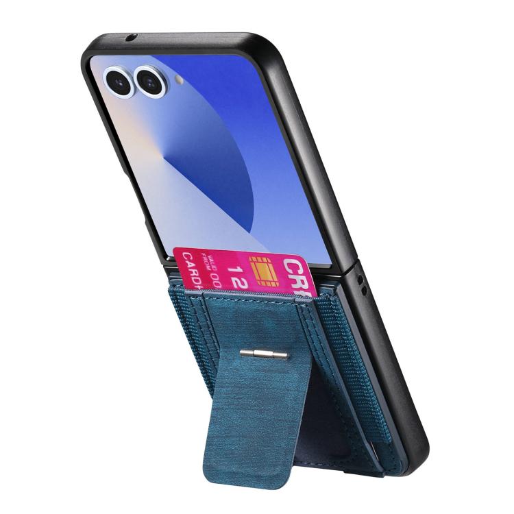 Retro Leather Fold Stand Elastic Card Bag Phone Case, For Galaxy Z Flip8 5G, For Galaxy Z Flip7 5G, For Galaxy Z Flip6 5G, For Galaxy Z Flip5 5G
