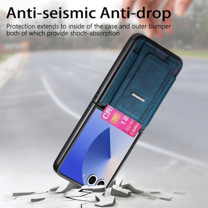 Retro Leather Fold Stand Elastic Card Bag Phone Case, For Galaxy Z Flip8 5G, For Galaxy Z Flip7 5G, For Galaxy Z Flip6 5G, For Galaxy Z Flip5 5G