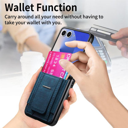 Retro Leather Fold Stand Elastic Card Bag Phone Case, For Galaxy Z Flip8 5G, For Galaxy Z Flip7 5G, For Galaxy Z Flip6 5G, For Galaxy Z Flip5 5G