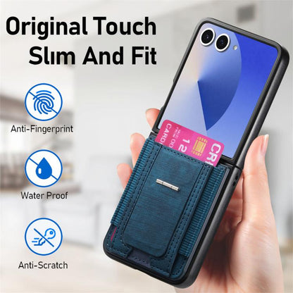 Retro Leather Fold Stand Elastic Card Bag Phone Case, For Galaxy Z Flip8 5G, For Galaxy Z Flip7 5G, For Galaxy Z Flip6 5G, For Galaxy Z Flip5 5G