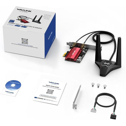 WAVLINK WN685BE3-A Tri-Band BE200 Wireless Adapter Desktop PC WiFi 7 BE8800 Pcie Card, WN685BE3-A