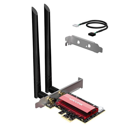 WAVLINK WN685BE3-B BE8800 2.4GHz 5GHz 6GHz WiFi 7 Tri-Band PCI-E Wireless Network Card, WN685BE3-B