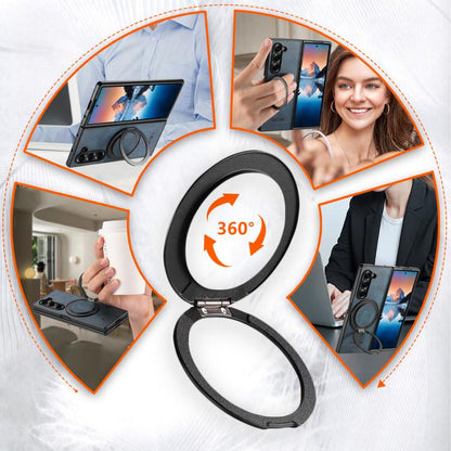 Suteni G3 Oil Wax 360 Rotation Holder MagSafe Back Phone Case, For Galaxy Z Fold8 Ultra 5G, For Galaxy Z Fold7 5G, For Galaxy Z Flip7 5G, For Galaxy Z Flip6, For Galaxy Z Fold6, For Galaxy Z Fold5, For Galaxy Z Flip5