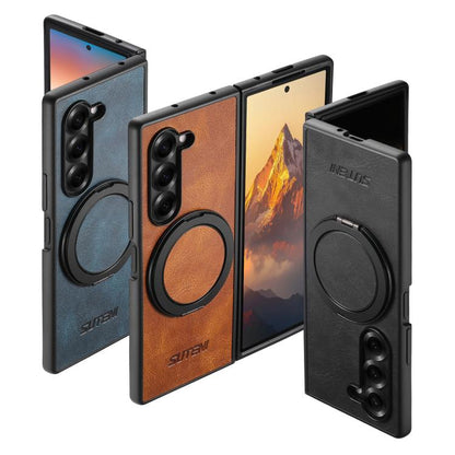 Suteni G3 Oil Wax 360 Rotation Holder MagSafe Back Phone Case, For Galaxy Z Fold8 Ultra 5G, For Galaxy Z Fold7 5G, For Galaxy Z Flip7 5G, For Galaxy Z Flip6, For Galaxy Z Fold6, For Galaxy Z Fold5, For Galaxy Z Flip5