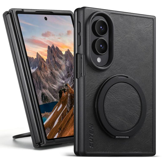 Suteni G3 Oil Wax 360 Rotation Holder MagSafe Back Phone Case, For Galaxy Z Fold8 5G, For Galaxy Z Fold8 Ultra 5G, For Galaxy Z Flip8 5G, For Galaxy Z Fold7 5G, For Galaxy Z Flip7 5G, For Galaxy Z Flip6, For Galaxy Z Fold6, For Galaxy Z Fold5          ...
