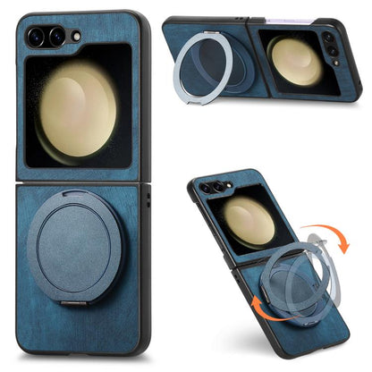 Retro Leather Rotation Round Holder Phone Case, For Galaxy Z Flip8 5G, For Galaxy Z Flip7 5G, For Galaxy Z Flip6 5G, For Galaxy Z Flip5 5G