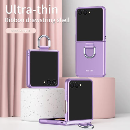 Electricplating Ring Buckle Folding Phone Case, For Galaxy Z Flip8 5G, For Galaxy Z Flip7 5G