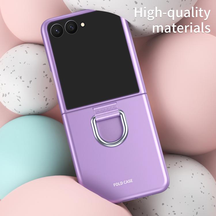 Electricplating Ring Buckle Folding Phone Case, For Galaxy Z Flip8 5G, For Galaxy Z Flip7 5G