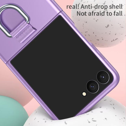 Electricplating Ring Buckle Folding Phone Case, For Galaxy Z Flip8 5G, For Galaxy Z Flip7 5G