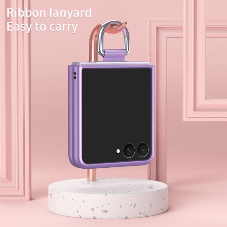 Electricplating Ring Buckle Folding Phone Case, For Galaxy Z Flip8 5G, For Galaxy Z Flip7 5G