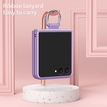 Electricplating Ring Buckle Folding Phone Case, For Galaxy Z Flip8 5G, For Galaxy Z Flip7 5G