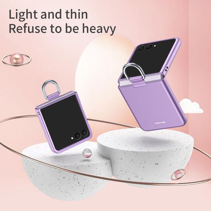 Electricplating Ring Buckle Folding Phone Case, For Galaxy Z Flip8 5G, For Galaxy Z Flip7 5G