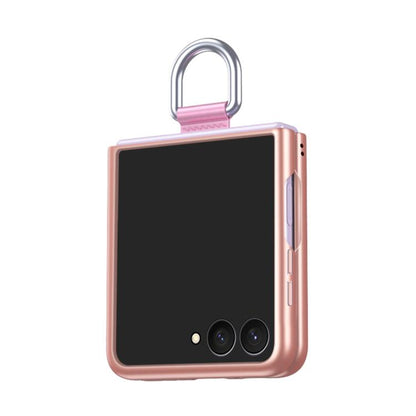 Electricplating Ring Buckle Folding Phone Case, For Galaxy Z Flip8 5G, For Galaxy Z Flip7 5G