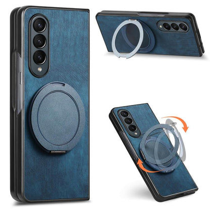 Retro Leather Rotation Round Holder Phone Case, For Galaxy Z Fold8 Ultra 5G, For Galaxy Z Fold7, For Galaxy Z Fold6, For Galaxy Z Fold5, For Galaxy Z Fold4