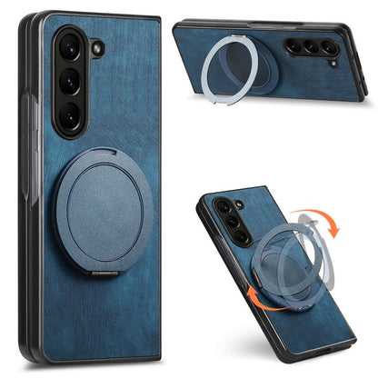 Retro Leather Rotation Round Holder Phone Case, For Galaxy Z Fold8 Ultra 5G, For Galaxy Z Fold7, For Galaxy Z Fold6, For Galaxy Z Fold5, For Galaxy Z Fold4