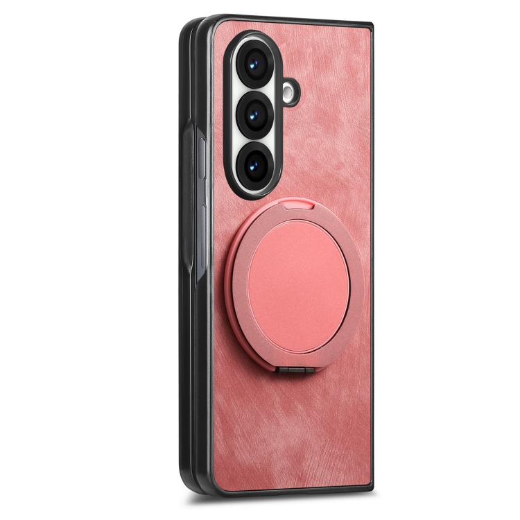 Retro Leather Rotation Round Holder Phone Case, For Galaxy Z Fold8 Ultra 5G, For Galaxy Z Fold7, For Galaxy Z Fold6, For Galaxy Z Fold5, For Galaxy Z Fold4