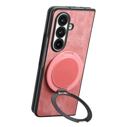 Retro Leather Rotation Round Holder Phone Case, For Galaxy Z Fold8 Ultra 5G, For Galaxy Z Fold7, For Galaxy Z Fold6, For Galaxy Z Fold5, For Galaxy Z Fold4