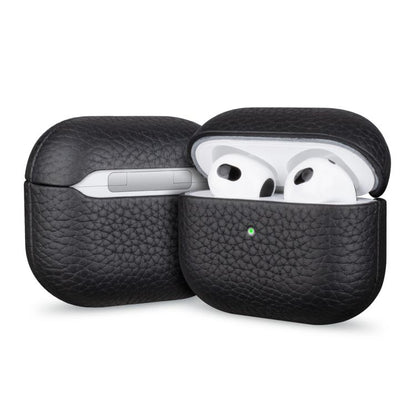 Litchi Grain Genuine Leather Earbuds Protective Case, For AirPods 4