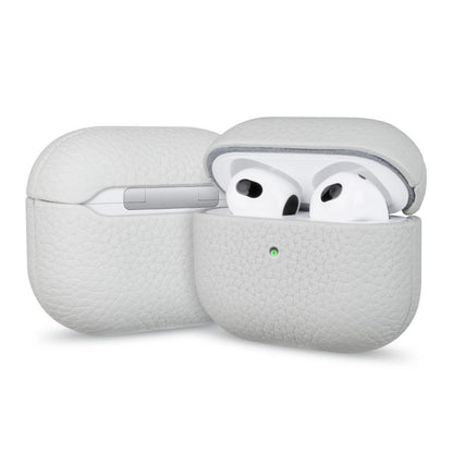 Litchi Grain Genuine Leather Earbuds Protective Case, For AirPods 4