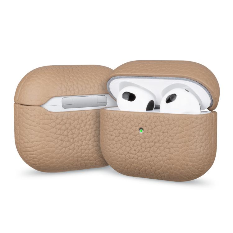 Litchi Grain Genuine Leather Earbuds Protective Case, For AirPods 4