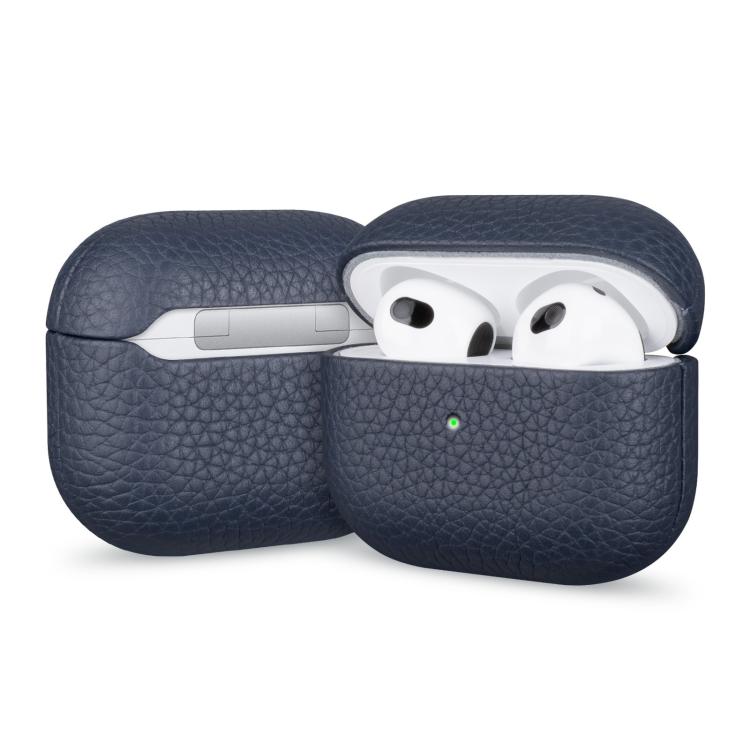Litchi Grain Genuine Leather Earbuds Protective Case, For AirPods 4