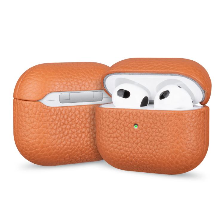 Litchi Grain Genuine Leather Earbuds Protective Case, For AirPods 4