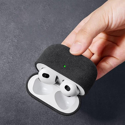 Nubuck Genuine Leather Earbuds Protective Case, For AirPods 4, For AirPods Pro 2, For AirPods 3