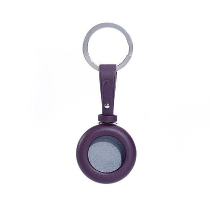 Genuine Leather Shockproof Anti-scratch Protective Case Cover with Keychain, For Airtag