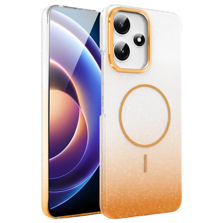 Gold Diamond Glitter Gradient MagSafe Shockproof Phone Case, For Xiaomi Redmi Note 14S, For Xiaomi Poco X7 5G, For Xiaomi Poco X7 Pro, For Redmi Note 14 Pro 4G Global, For Redmi Note 14 4G Global 163.25mm, For Xiaomi Redmi Note 14 5G                   ...