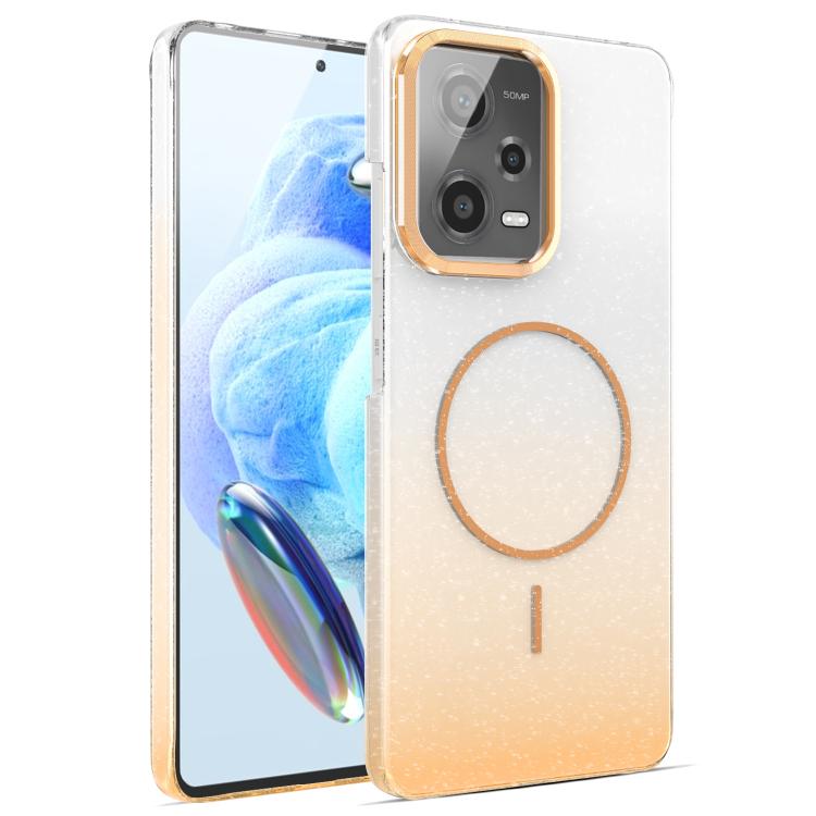 Gold Diamond Glitter Gradient MagSafe Shockproof Phone Case, For Xiaomi Redmi 12 4G, For Xiaomi 13T / 13T Pro, For Xiaomi Redmi Note 12 Pro 4G, For Xiaomi Redmi Note 12 4G, For Xiaomi Redmi Note 12 Pro 5G, For Xiaomi Redmi Note 11 Pro 4G / 5G          ...