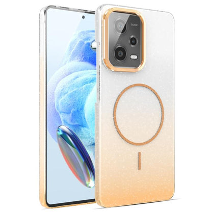 Gold Diamond Glitter Gradient MagSafe Shockproof Phone Case, For Xiaomi Redmi 12 4G, For Xiaomi 13T / 13T Pro, For Xiaomi Redmi Note 12 Pro 4G, For Xiaomi Redmi Note 12 4G, For Xiaomi Redmi Note 12 Pro 5G, For Xiaomi Redmi Note 11 Pro 4G / 5G          ...