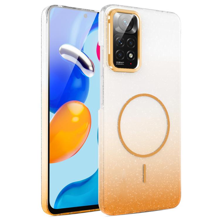 Gold Diamond Glitter Gradient MagSafe Shockproof Phone Case, For Xiaomi Redmi Note 14S, For Xiaomi Poco X7 5G, For Xiaomi Poco X7 Pro, For Redmi Note 14 Pro 4G Global, For Redmi Note 14 4G Global 163.25mm, For Xiaomi Redmi Note 14 5G                   ...