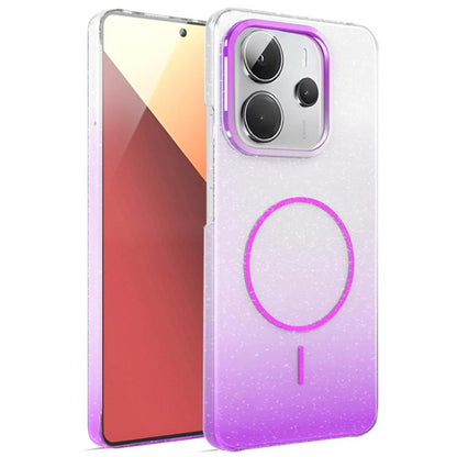 Gold Diamond Glitter Gradient MagSafe Shockproof Phone Case, For Xiaomi Redmi Note 14S, For Xiaomi Poco X7 5G, For Xiaomi Poco X7 Pro, For Redmi Note 14 Pro 4G Global, For Redmi Note 14 4G Global 163.25mm, For Xiaomi Redmi Note 14 5G                   ...
