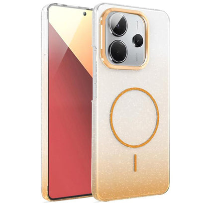 Gold Diamond Glitter Gradient MagSafe Shockproof Phone Case, For Xiaomi Redmi Note 14S, For Xiaomi Poco X7 5G, For Xiaomi Poco X7 Pro, For Redmi Note 14 Pro 4G Global, For Redmi Note 14 4G Global 163.25mm, For Xiaomi Redmi Note 14 5G                   ...