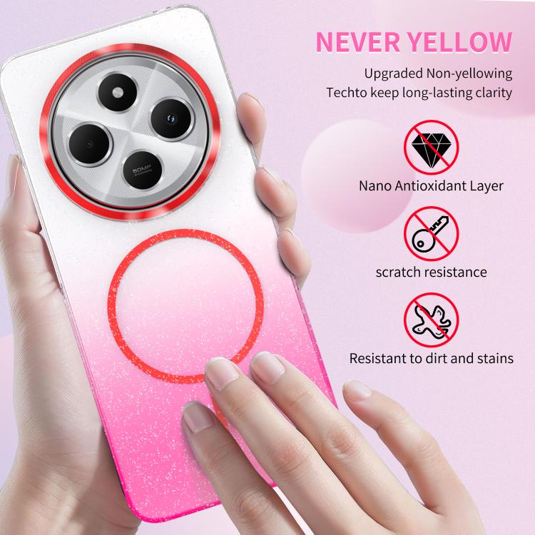 Gold Diamond Glitter Gradient MagSafe Shockproof Phone Case, For Xiaomi Redmi 12 4G, For Xiaomi 13T / 13T Pro, For Xiaomi Redmi Note 12 Pro 4G, For Xiaomi Redmi Note 12 4G, For Xiaomi Redmi Note 12 Pro 5G, For Xiaomi Redmi Note 11 Pro 4G / 5G          ...