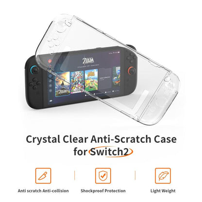 Game Console Split Full Cover Transparent PC Protective Case, For Nintendo Switch 2