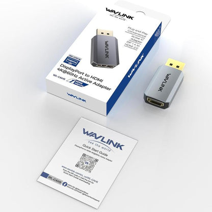 WAVLINK CAH5 For PC TV Projector DisplayPort to HDMI Adapter 4K 60Hz Video Converter