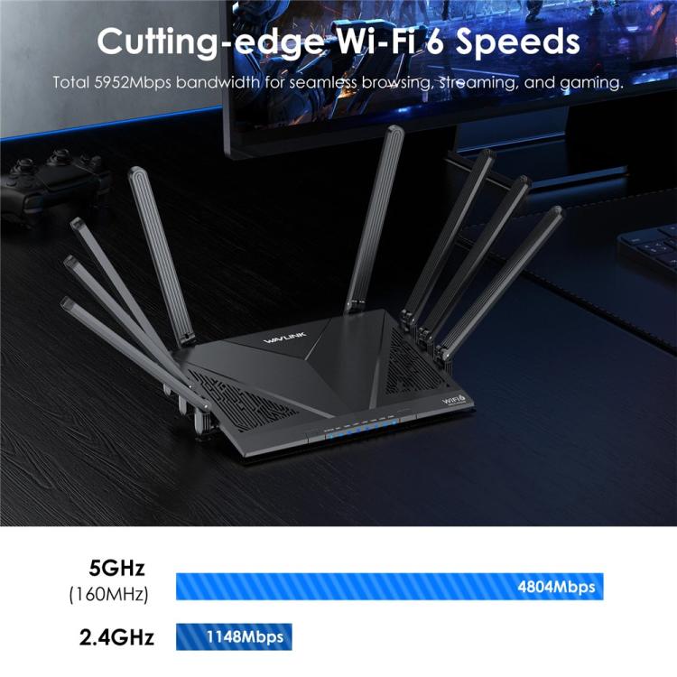 WAVLINK WN536AX6 For Gaming High Speed Dual Band MESH AP Repeater AX6000 WiFi 6 Router