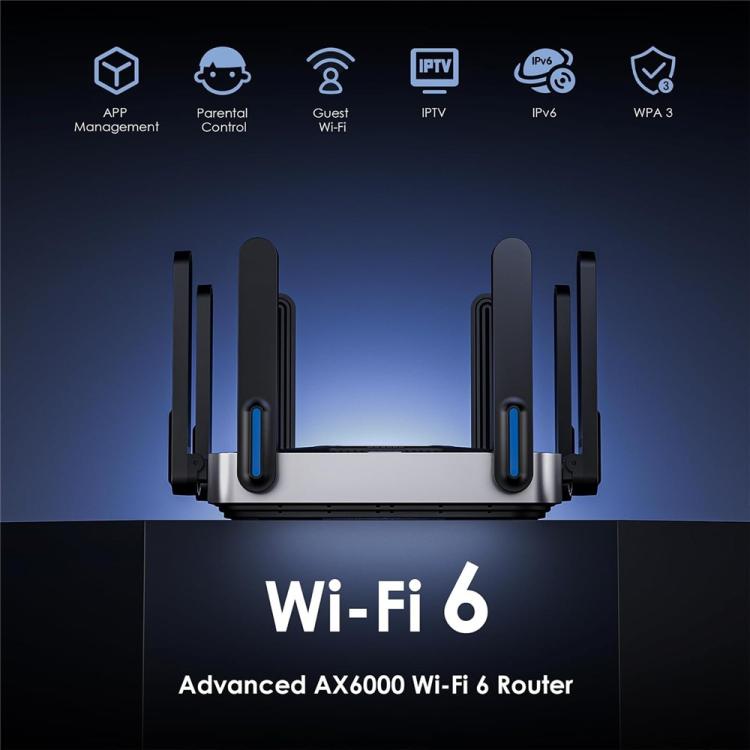 WAVLINK WN592AX6 2.5G Multi Gig Port Quad Core CPU AX6000 Dual Band WiFi 6 Router