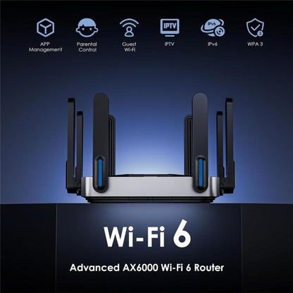 WAVLINK WN592AX6 2.5G Multi Gig Port Quad Core CPU AX6000 Dual Band WiFi 6 Router