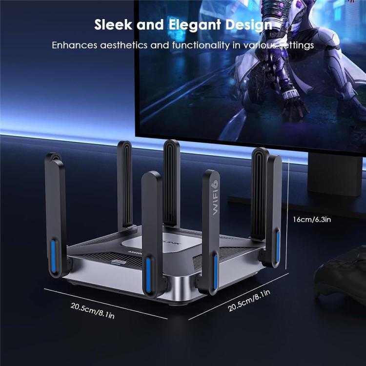 WAVLINK WN592AX6 2.5G Multi Gig Port Quad Core CPU AX6000 Dual Band WiFi 6 Router