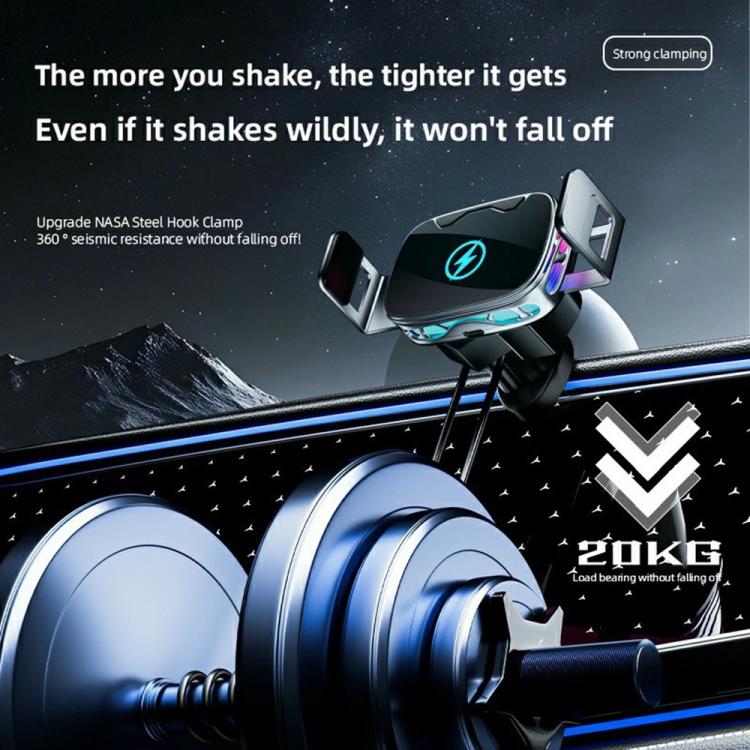 SD23 With Ambient Light Car Navigation Air Vent Phone Holder 15W Wireless Charger