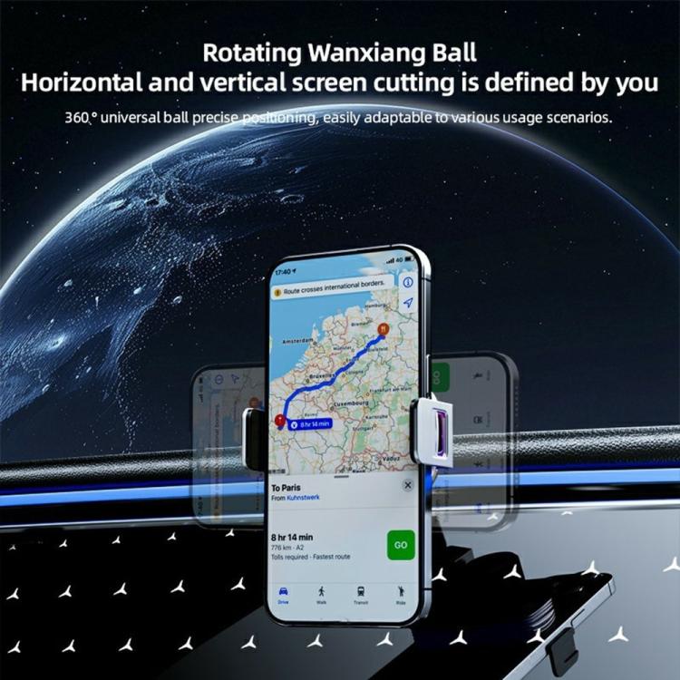 SD23 With Ambient Light Car Navigation Air Vent Phone Holder 15W Wireless Charger, SD23 (Black), SD23 (Silver)