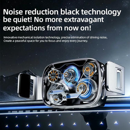 SD23 With Ambient Light Car Navigation Air Vent Phone Holder 15W Wireless Charger, SD23 (Black), SD23 (Silver)