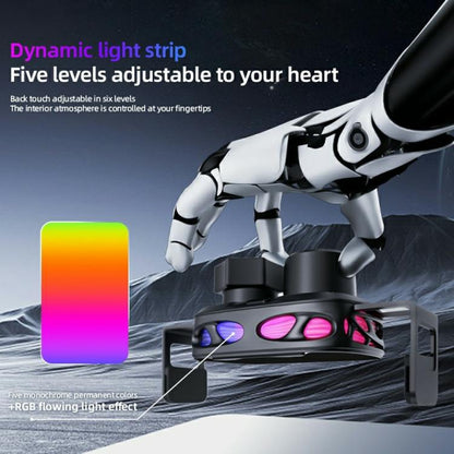 SD23 With Ambient Light Car Navigation Air Vent Phone Holder 15W Wireless Charger, SD23 (Black), SD23 (Silver)