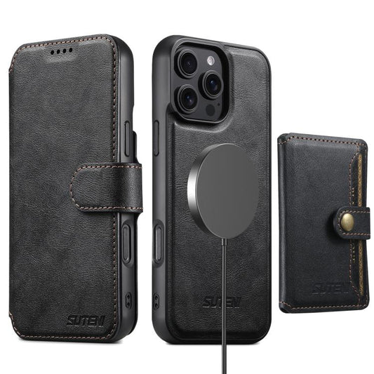 Suteni Q05S1 3-in-1 Detachable Wallet MagSafe Leather Phone Case, For iPhone 18, For iPhone 18 Pro, For iPhone 18 Pro Max, For iPhone 17 Pro Max, For iPhone 17 Pro, For iPhone 17, For iPhone Air, For iPhone 16 Pro Max, For iPhone 16 Pro                ...