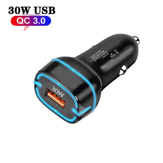 شاحن سيارة USB QC3.0 بقوة 30 وات، TE-205