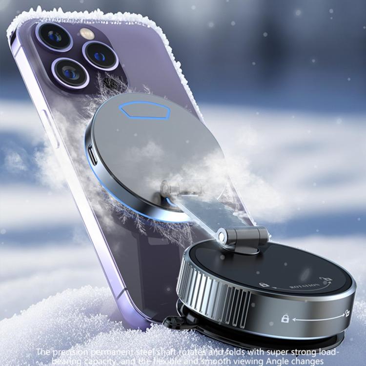 K3 With Colorful Light Rotating Magnetic Car Wireless Charging Vacuum Sucker Phone Stand, K3